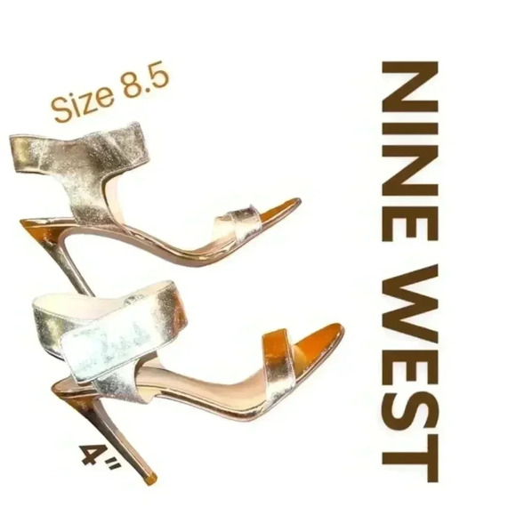 NINE WEST BRODEA METALLIC SANDAL - Picture 1 of 15